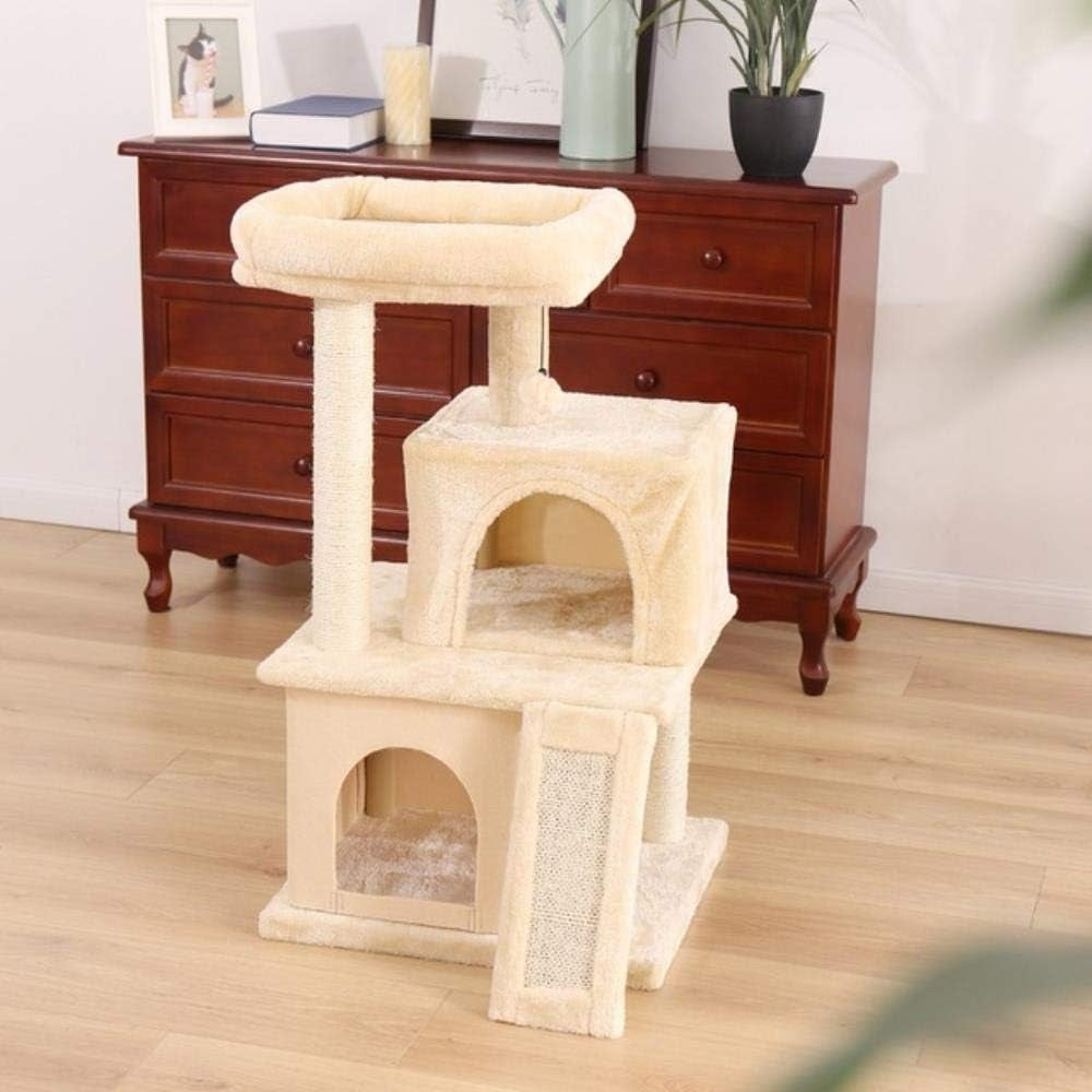 Cat Tree Tower House Condo Perch Entertainment Scratching for Kitten Multi-Level Tower