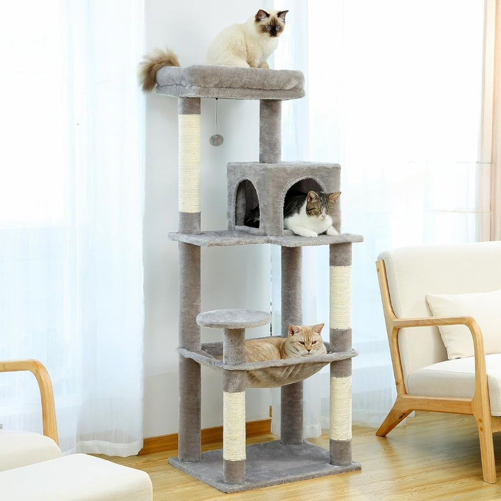 Cat Tree Tower House Condo Perch Entertainment Scratching for Kitten Multi-Level Tower