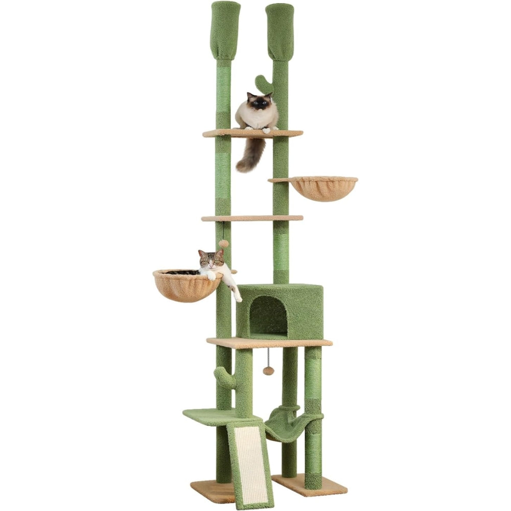 Cactus Cat Tree Floor to Ceiling Cat Tower with Adjustable Heigh