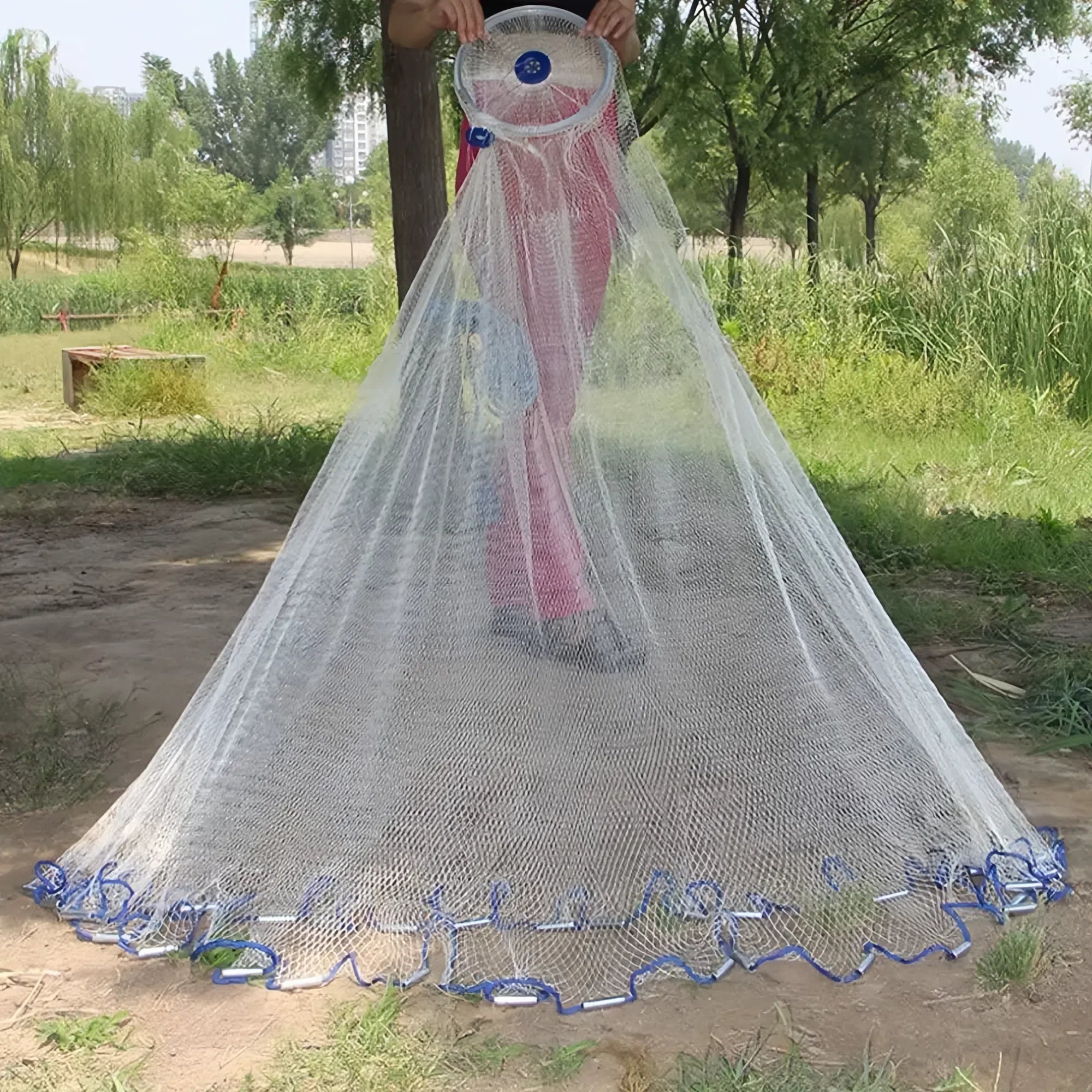 Premium Throwing Fishing Net Durable Nylon and Steel Construction