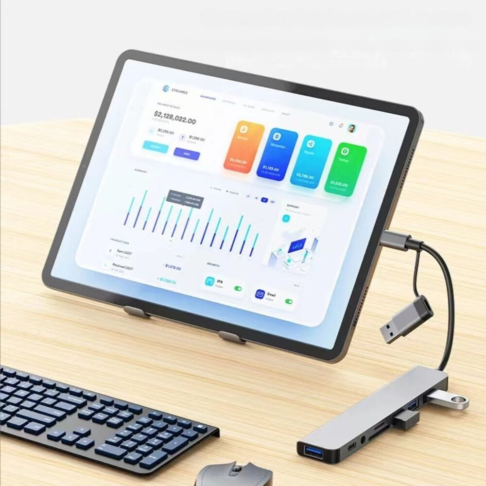 8 In 2 USB HUB With Splitter Card Reader, USB C Port, USB Splitter Card Reader, Docking Station