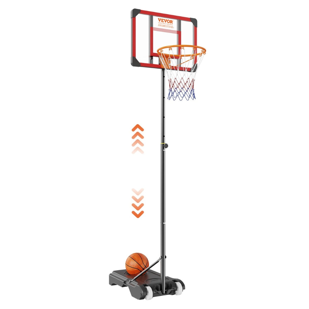 Portable Basketball Hoop Stand 4 to 10 ft Adjustable Height  Backboard System with Wheels Stand