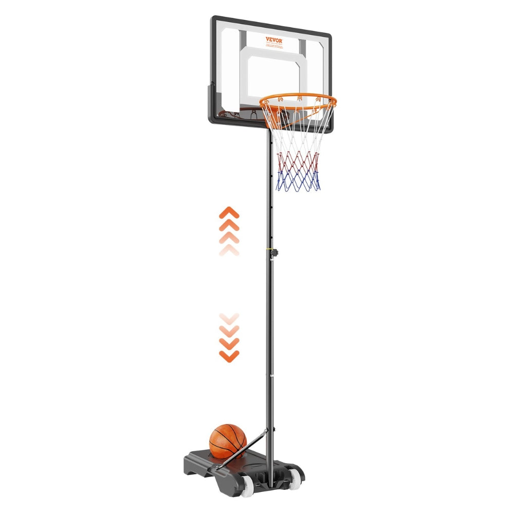 Portable Basketball Hoop Stand 4 to 10 ft Adjustable Height  Backboard System with Wheels Stand