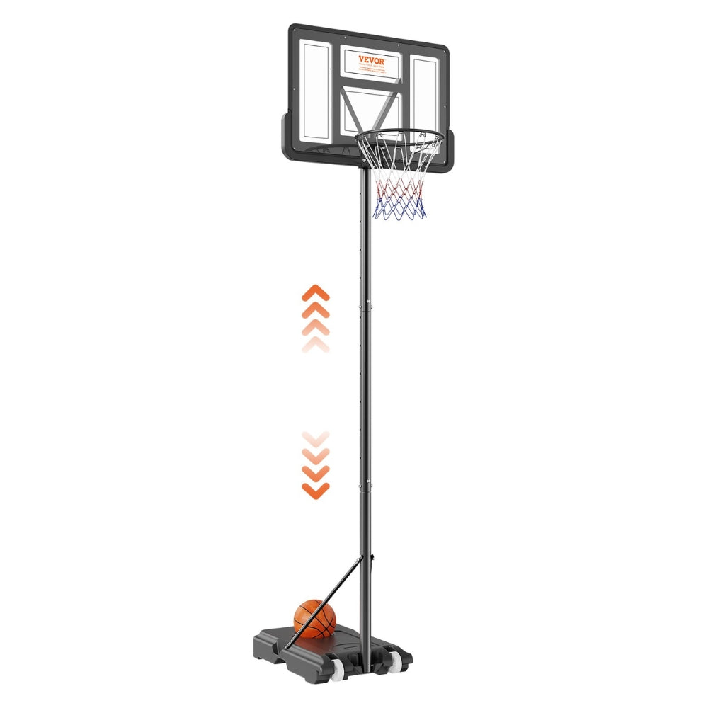Portable Basketball Hoop Stand 4 to 10 ft Adjustable Height  Backboard System with Wheels Stand