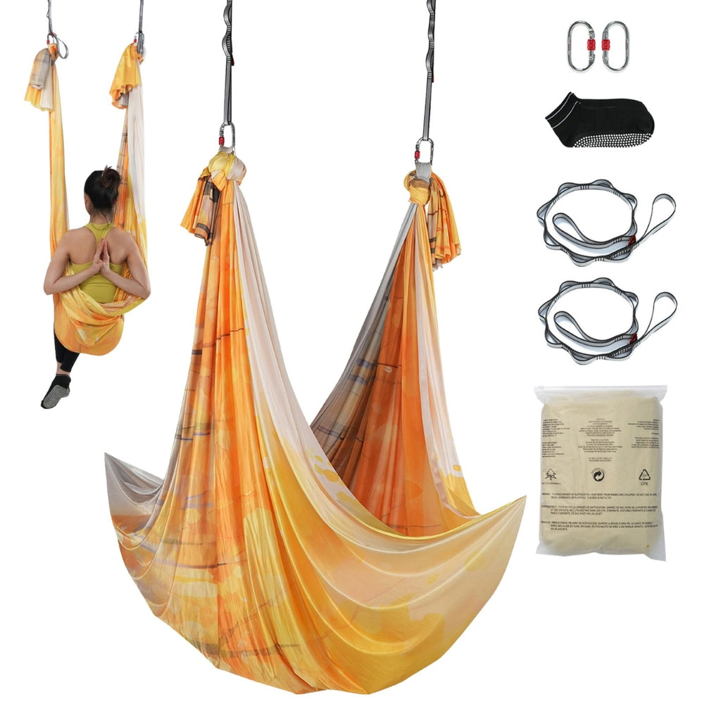 5.5 Yards Aerial Yoga Hammock & Swing Nylon Fabric Full Rigging Hardware