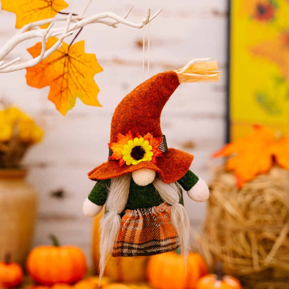 Fall Gnome Pumpkin Maple Sunflower Harvest Autumn Elf Dwarf Plush Faceless Dolls Ornaments