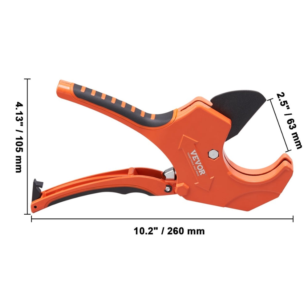 PVC Pipe Cutter Ratcheting Tube Cutter Heavy Duty Tube Cutting Tool with Spare SK5 Blade for PVC PEX Rubber Plastic Hoses