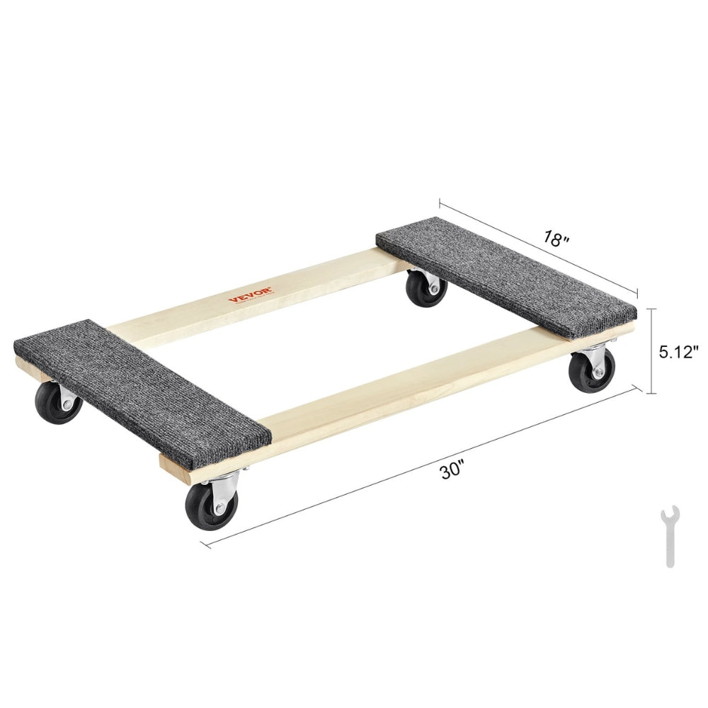 Furniture Moving Pallet Trolley Industrial Machinery Mover with PP Swivel Casters for Transporting Cargo Fridge