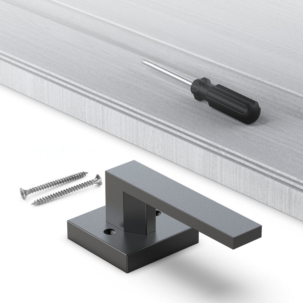 Dummy Door Lever 2 PCS Non Turning Single Side Push Pull Handle Contemporary Square Door Lever Set Reversible Sided