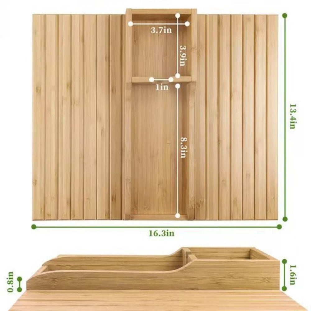 Couch Cup Holder Natural Anti Slip Bamboo Sofa Armrest Tray Foldable