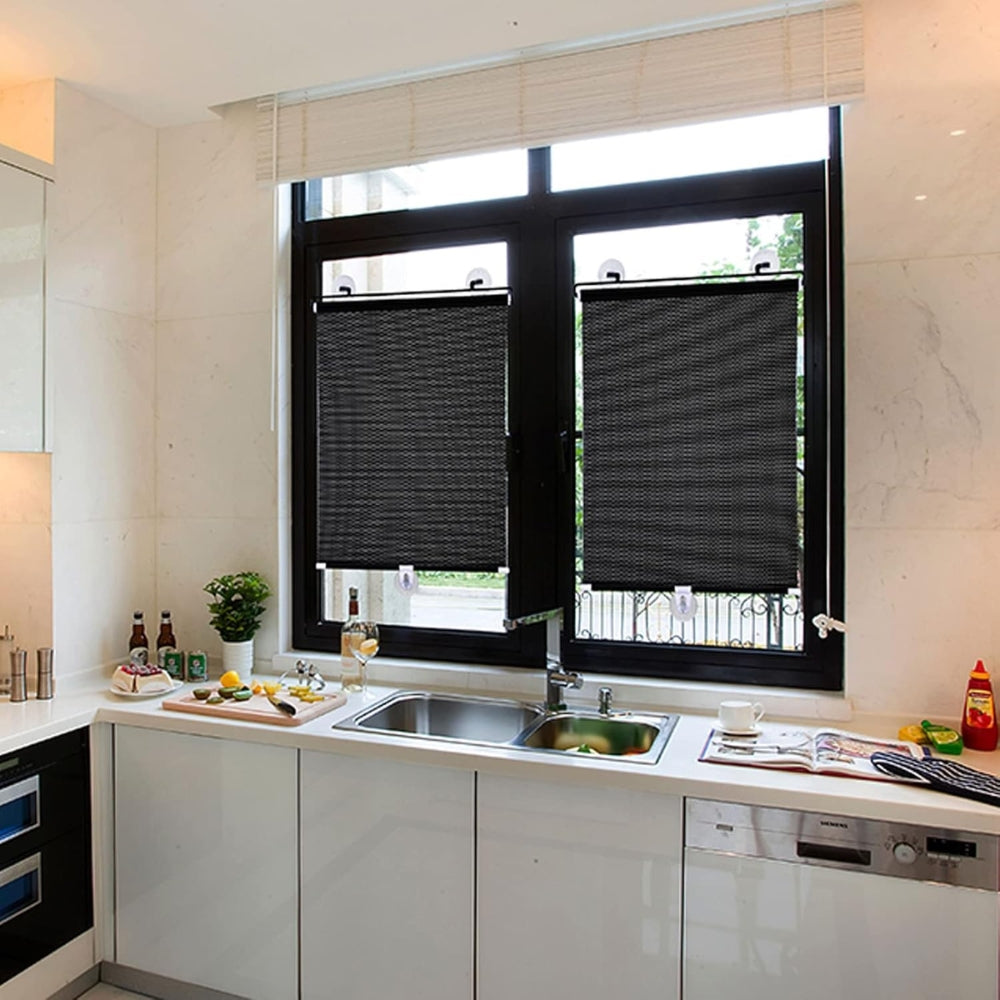 Universal Roller Blinds Suction Cup Retractable Windshield Sunshade Window Blinds
