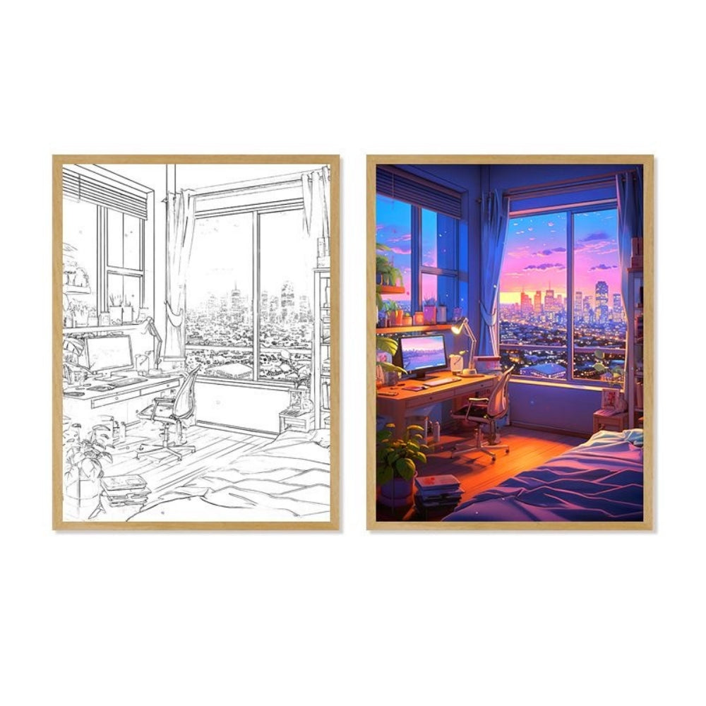 LED Light Painting Comic Style LED Painting Lamp Modern Home Gift
