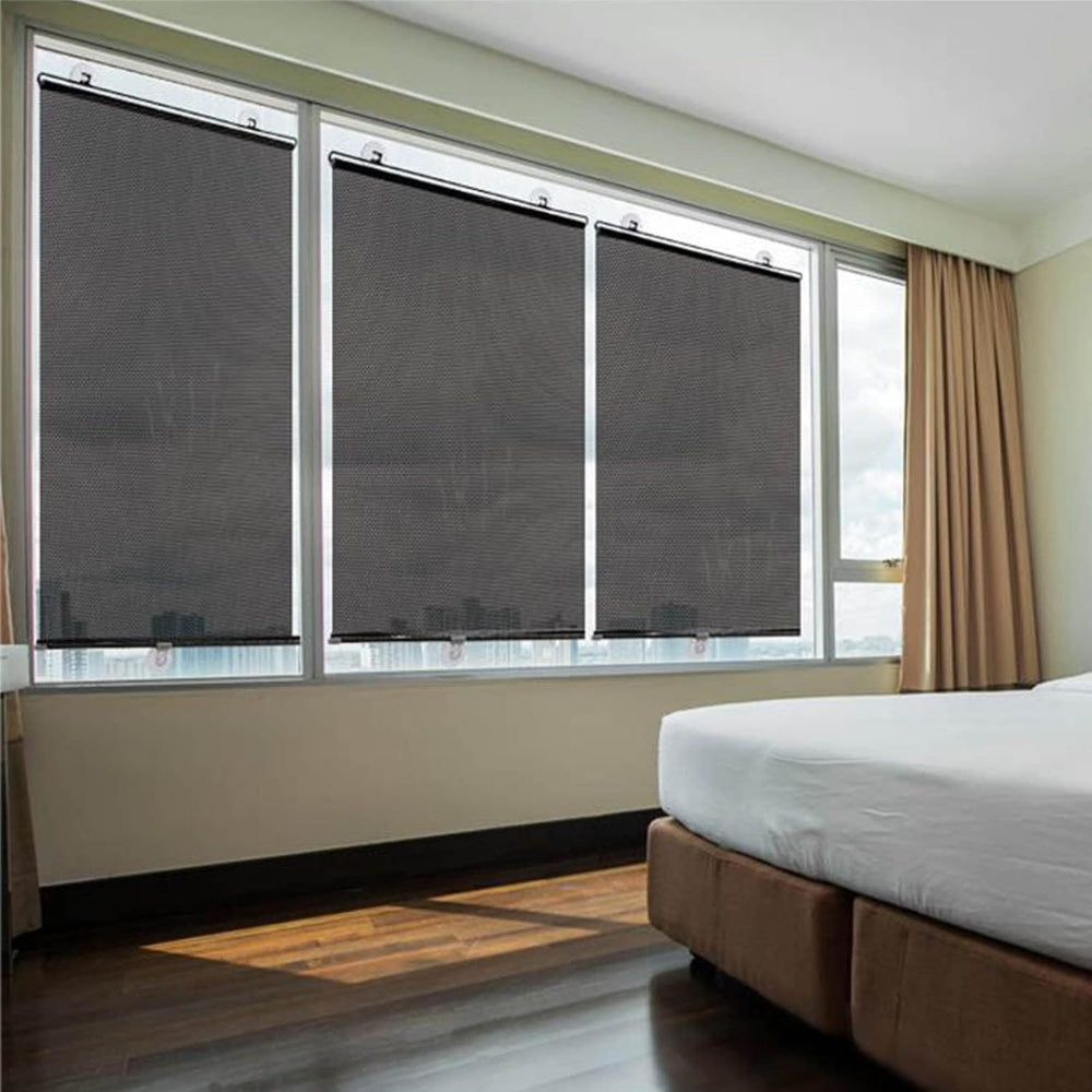 Universal Roller Blinds Suction Cup Retractable Windshield Sunshade Window Blinds