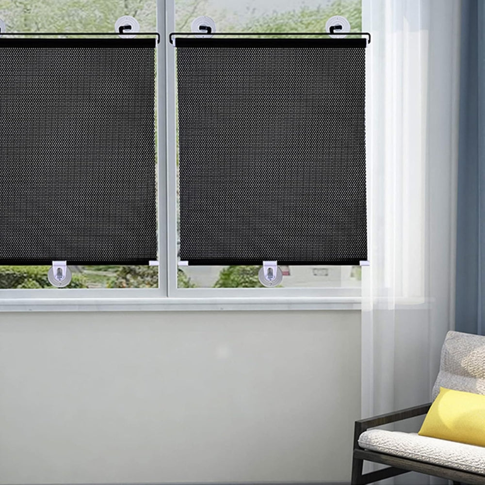 Universal Roller Blinds Suction Cup Retractable Windshield Sunshade Window Blinds