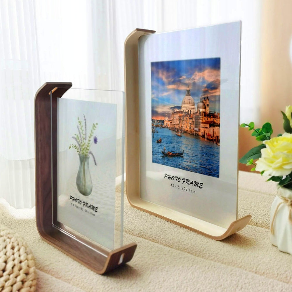 Wooden Picture Frame Swing Table DIY Transparent Herbarium Display Frame
