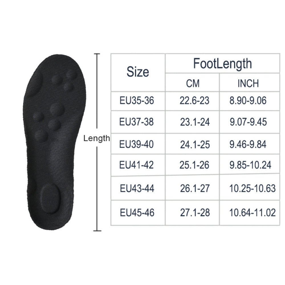 High Elasticity Latex Sport Insoles Soft Shoe Pads Orthotic Insoles