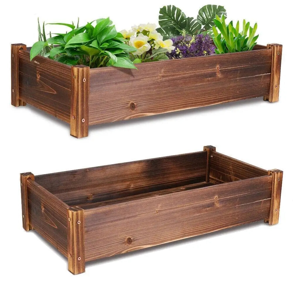 Raised Garden Bed Wooden Planter Garden Elevated Plant Box Vegetable Flower Bed