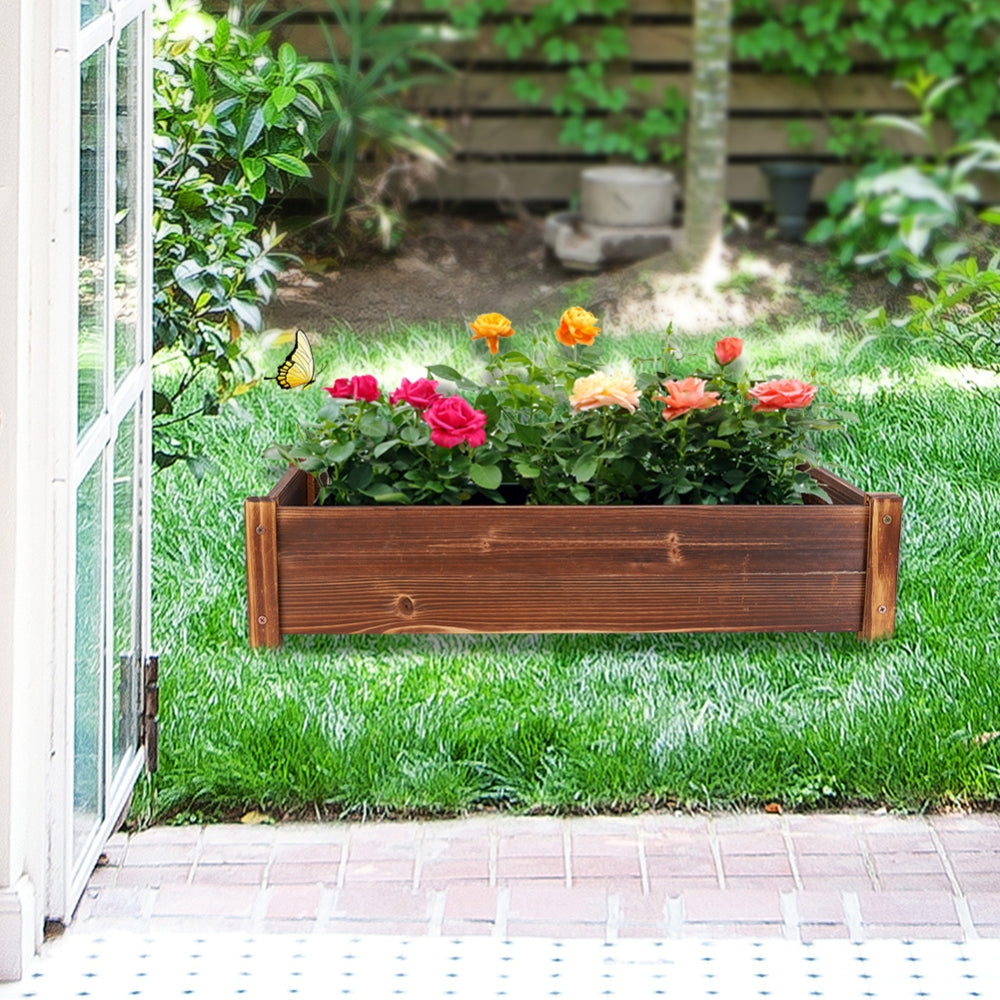 Raised Garden Bed Wooden Planter Garden Elevated Plant Box Vegetable Flower Bed