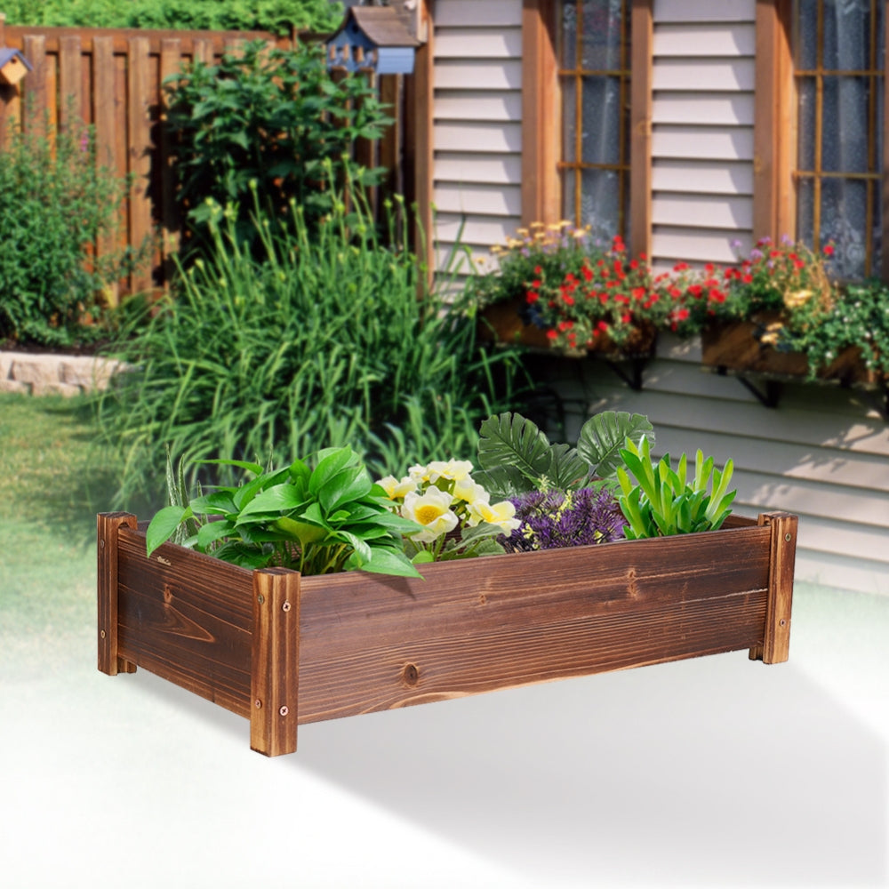 Raised Garden Bed Wooden Planter Garden Elevated Plant Box Vegetable Flower Bed