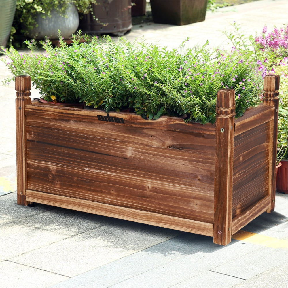 Wood Planter Box Outdoor Raised Planter Beds Garden for Flowers Vegetables