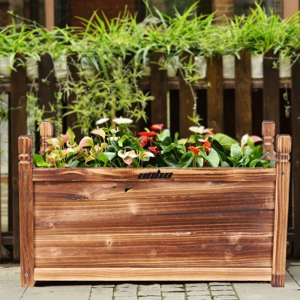 Wood Planter Box Outdoor Raised Planter Beds Garden for Flowers Vegetables