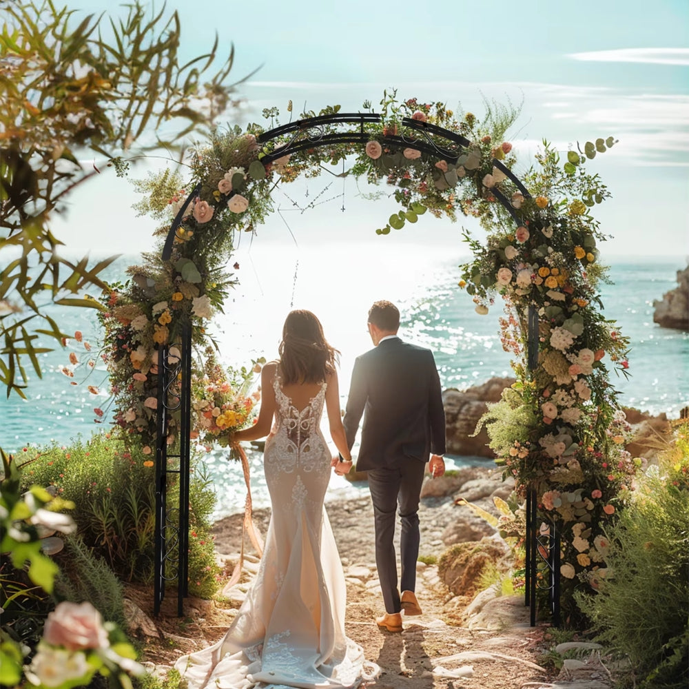 Metal Garden Arch Trellis Decorative Outdoor Archway Wedding Arch Frame