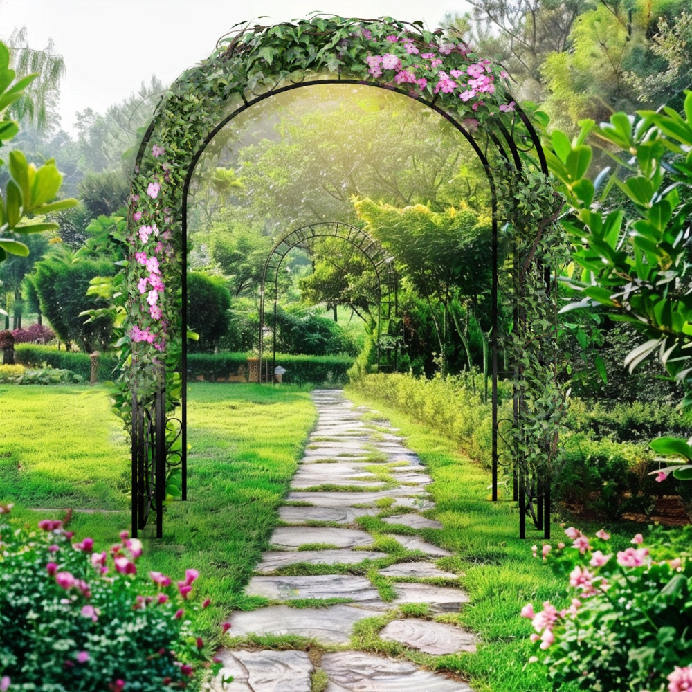 Metal Garden Arch Trellis Decorative Outdoor Archway Wedding Arch Frame