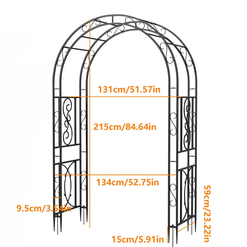 Metal Garden Arch Trellis Decorative Outdoor Archway Wedding Arch Frame