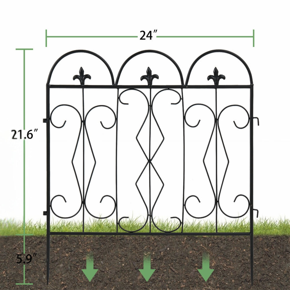 5pcs Decorative Garden Fence Outdoor Border Animal Barrier Fence
