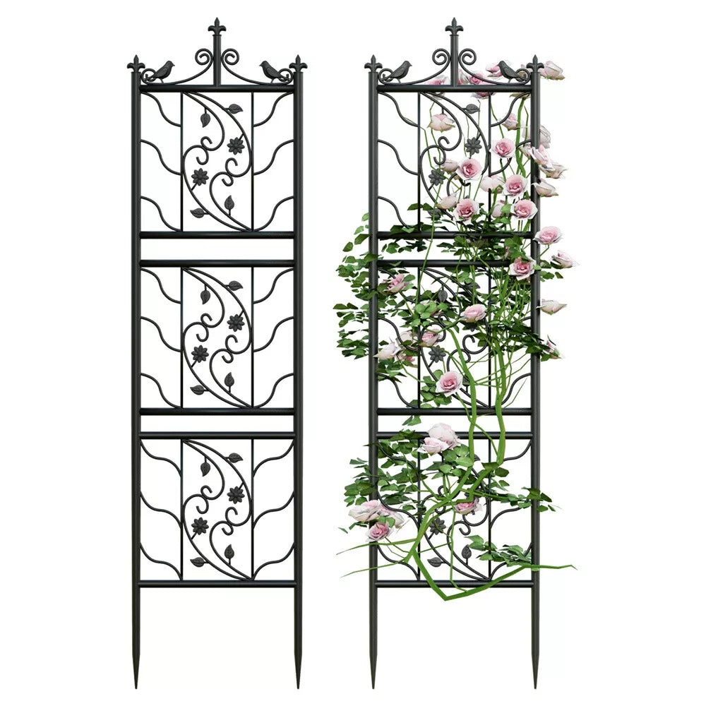 Metal Garden Trellis Tall Plant Climbing Lattice Fence for Vegetables and Flowers_0