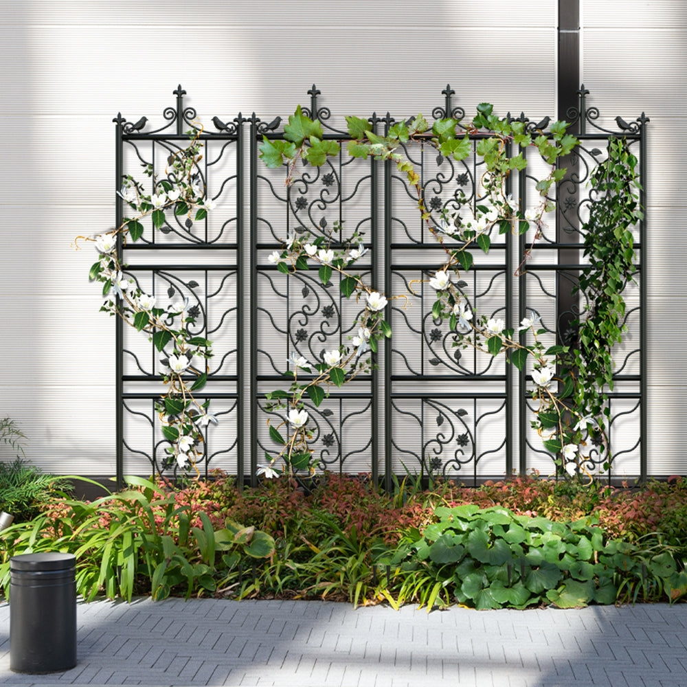 Metal Garden Trellis Tall Plant Climbing Lattice Fence for Vegetables and Flowers_3