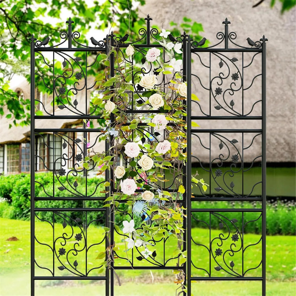 Metal Garden Trellis Tall Plant Climbing Lattice Fence for Vegetables and Flowers_6