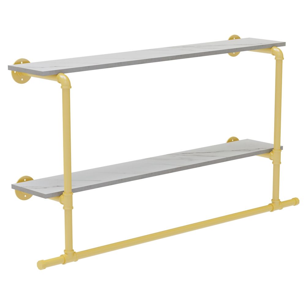 Industrial Pipe Coat Rack with 2 Shelves