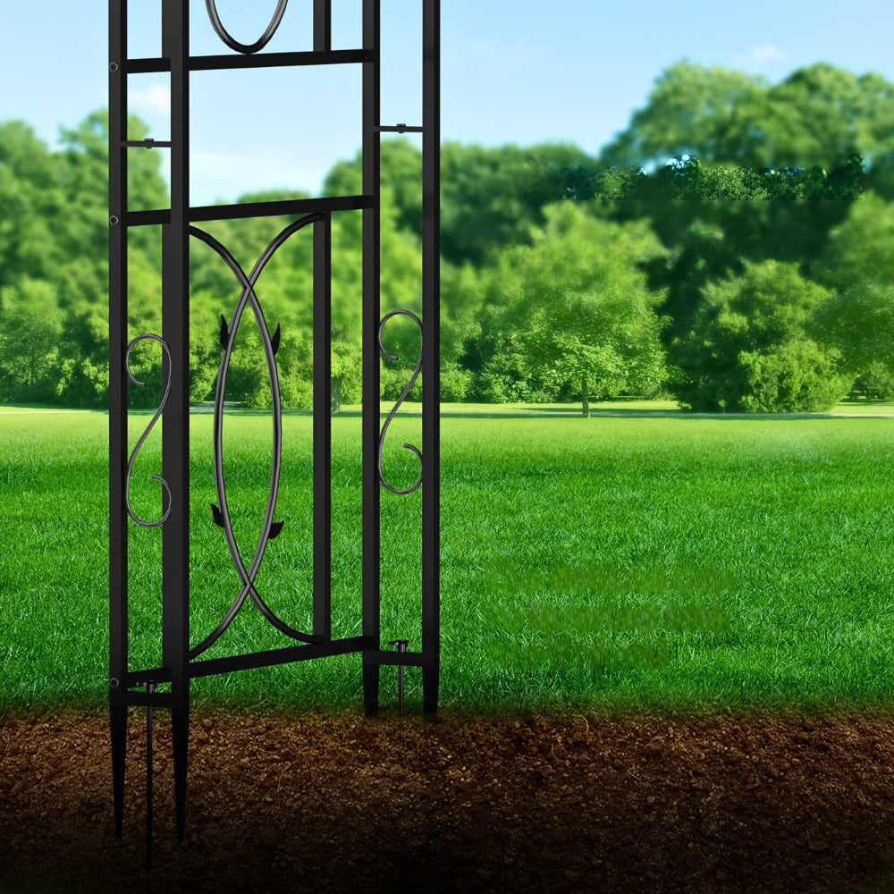 Garden Arches Outdoor Black Metal Arbor for Climbing Plants
