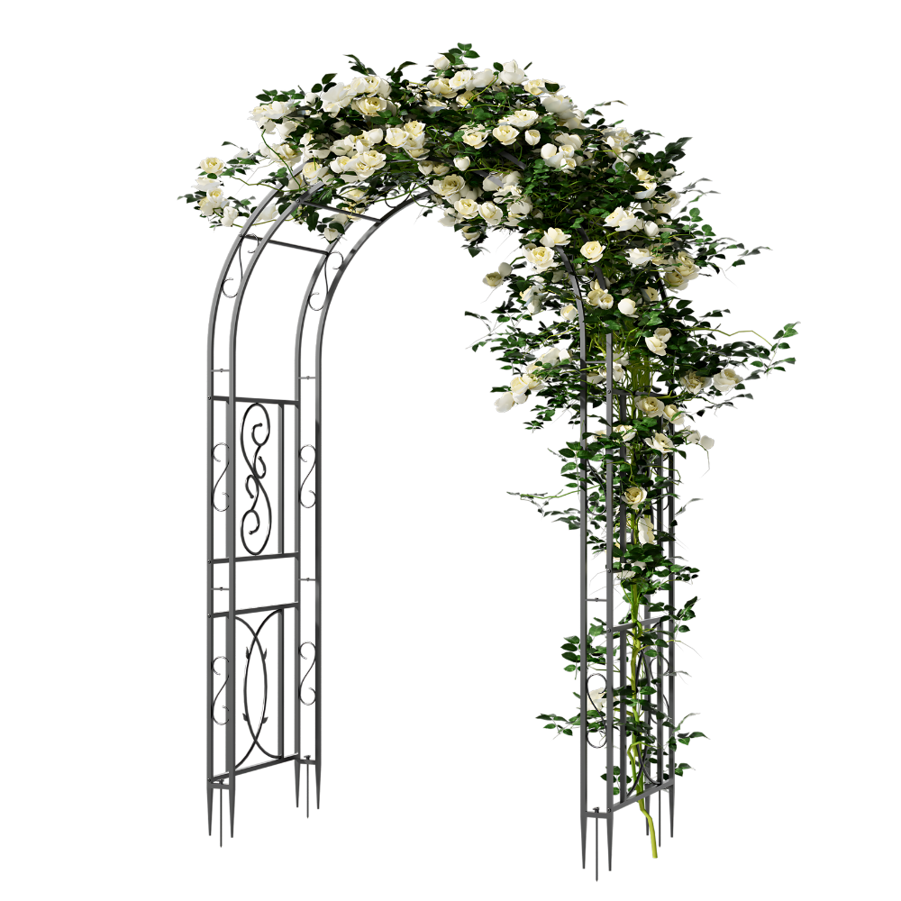 Garden Arches Outdoor Black Metal Arbor for Climbing Plants