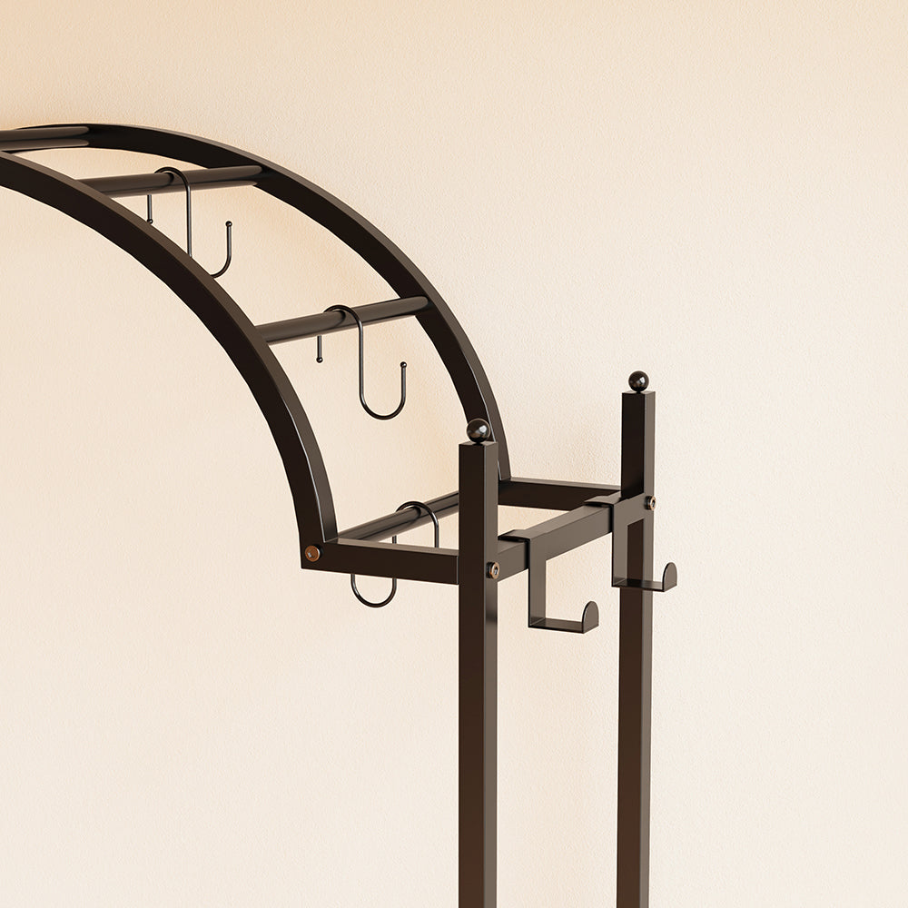 Extra Large Arched Metal Flower Shelf with Hanging Hooks