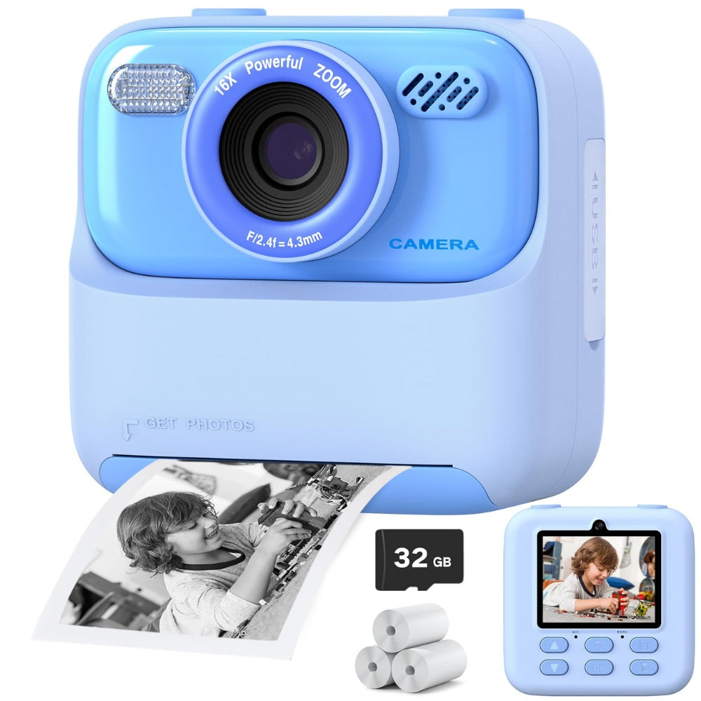 Kids Instant Camera 1080P HD Dual Lens Selfie Digital Camera