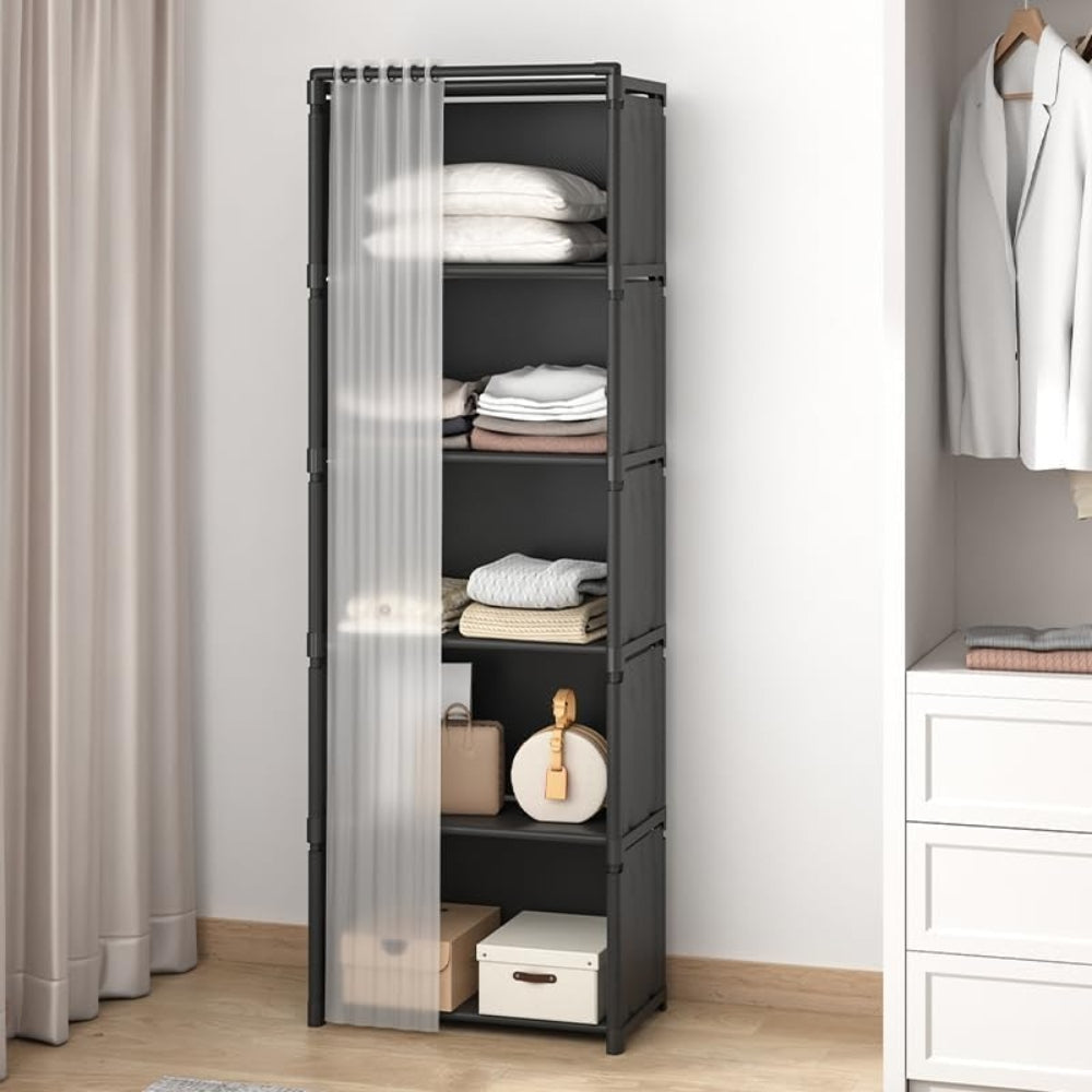 Dustproof Wardrobe High Capacity Partition Bookshelf Bedroom Storage Cabinet
