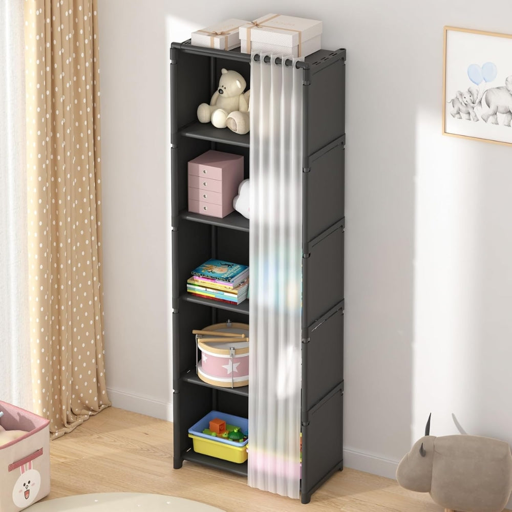 Dustproof Wardrobe High Capacity Partition Bookshelf Bedroom Storage Cabinet