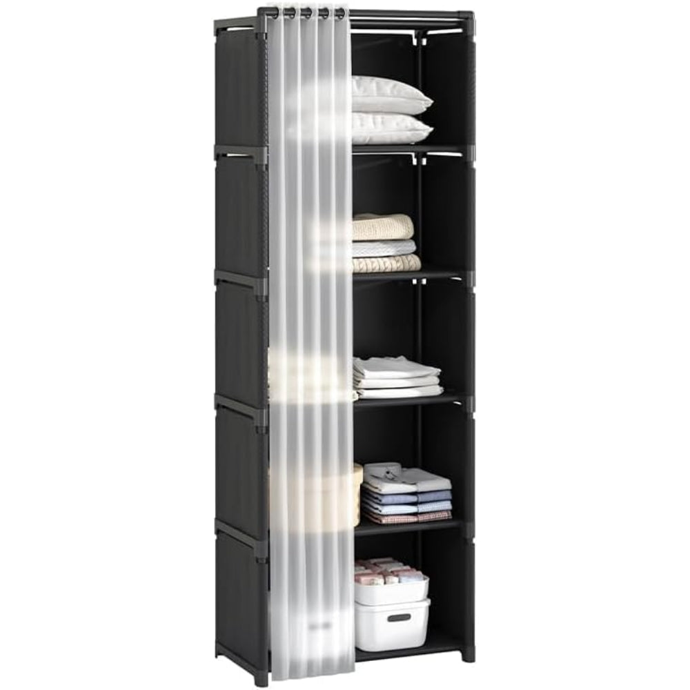 Dustproof Wardrobe High Capacity Partition Bookshelf Bedroom Storage Cabinet