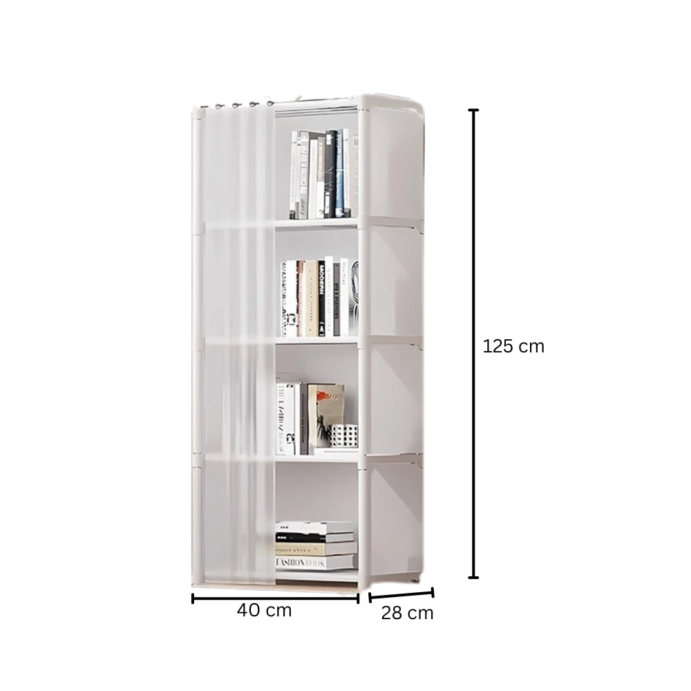 Dustproof Wardrobe High Capacity Partition Bookshelf Bedroom Storage Cabinet
