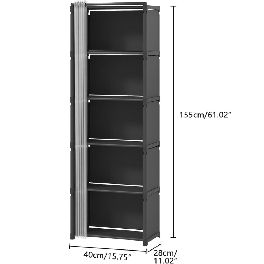 Dustproof Wardrobe High Capacity Partition Bookshelf Bedroom Storage Cabinet