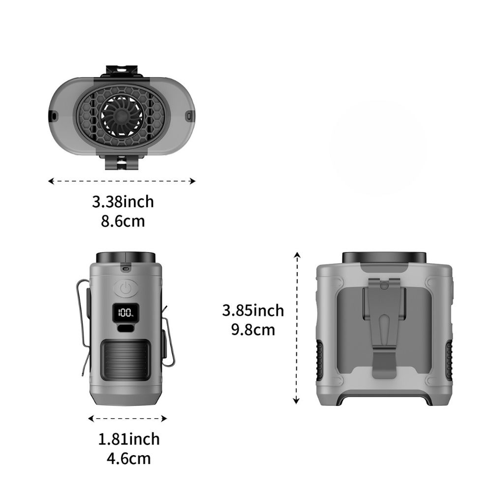 20,000mAh Outdoor Waist Fan and Power Bank Convenient Portable Neck Fan