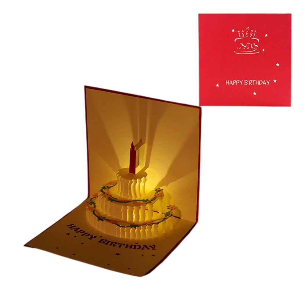 Hansona 3D Light Music Birthday Card Creative Greeting Card