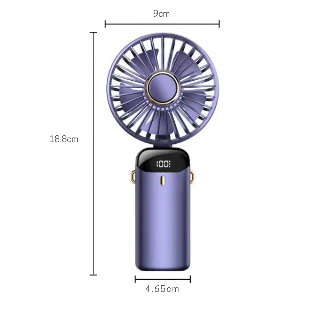 Handheld USB Mini Fan Foldable Portable Neck Hanging Rechargeable Fan