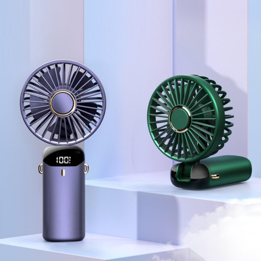 Handheld USB Mini Fan Foldable Portable Neck Hanging Rechargeable Fan