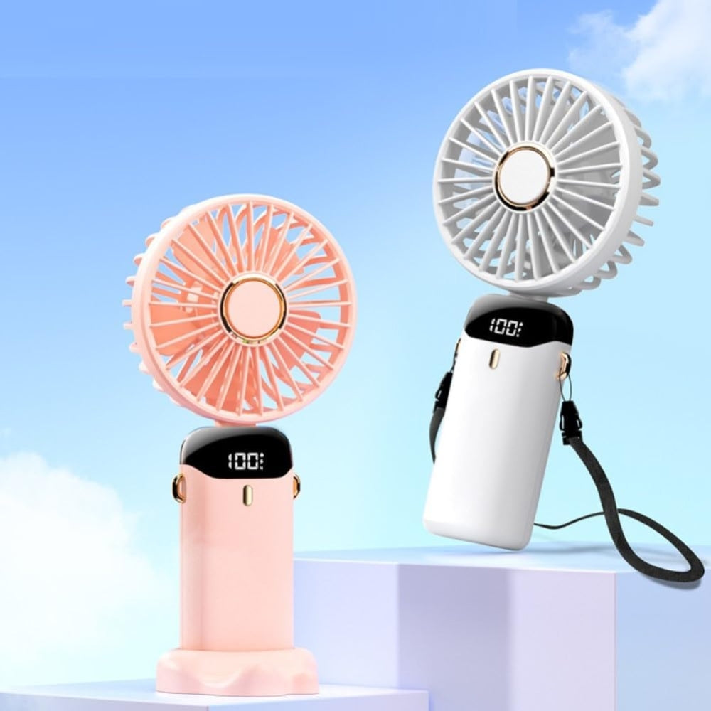 Handheld USB Mini Fan Foldable Portable Neck Hanging Rechargeable Fan