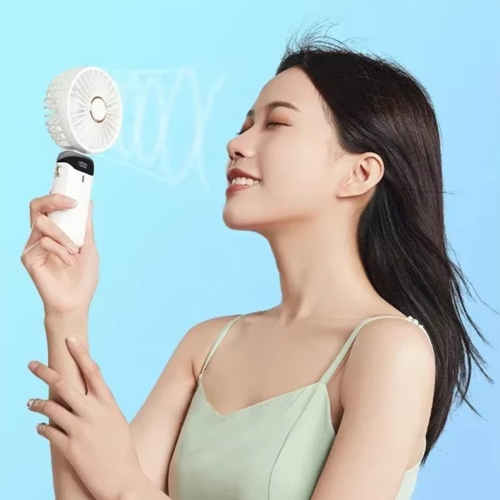 Handheld USB Mini Fan Foldable Portable Neck Hanging Rechargeable Fan