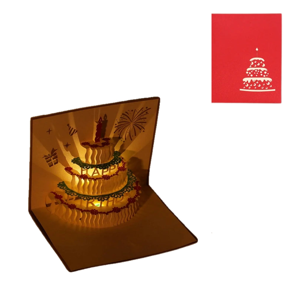 3D Light Music Birthday Card Creative Greeting Card