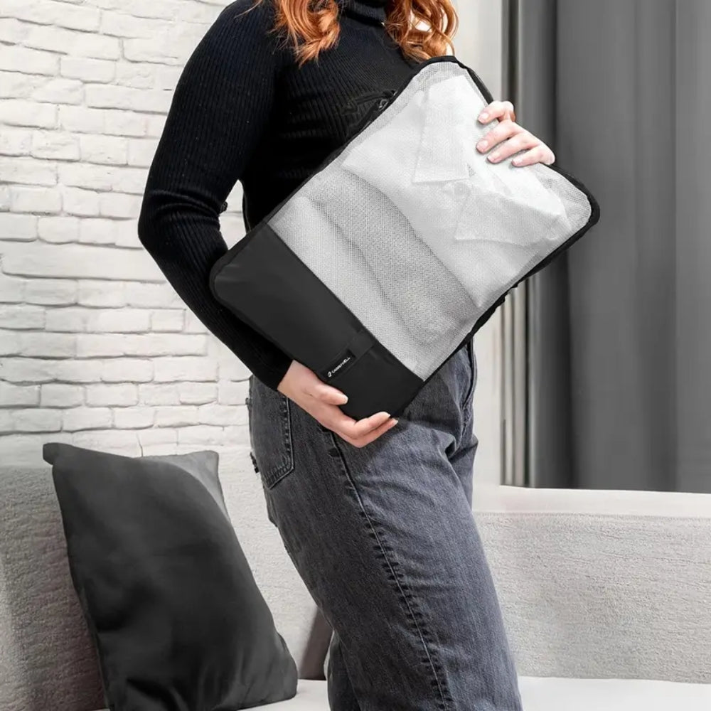 6Pcs Packing Cubes Luggage Storage Organizer Travel Compression Suitcase Bags